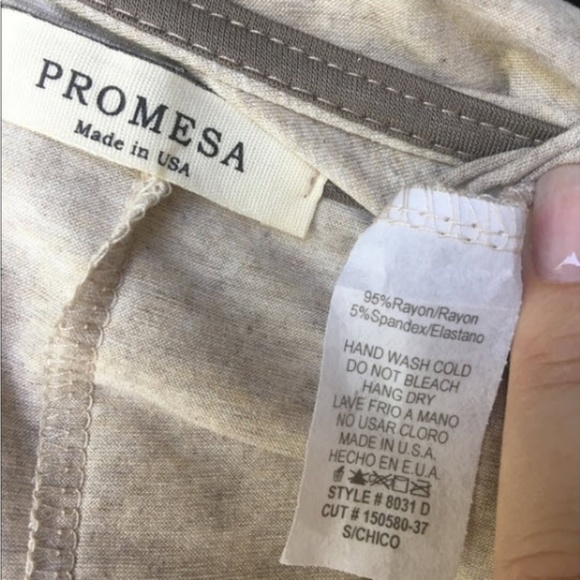 Oatmeal Midi vneck asymmetrical dress - Picture 5 of 5